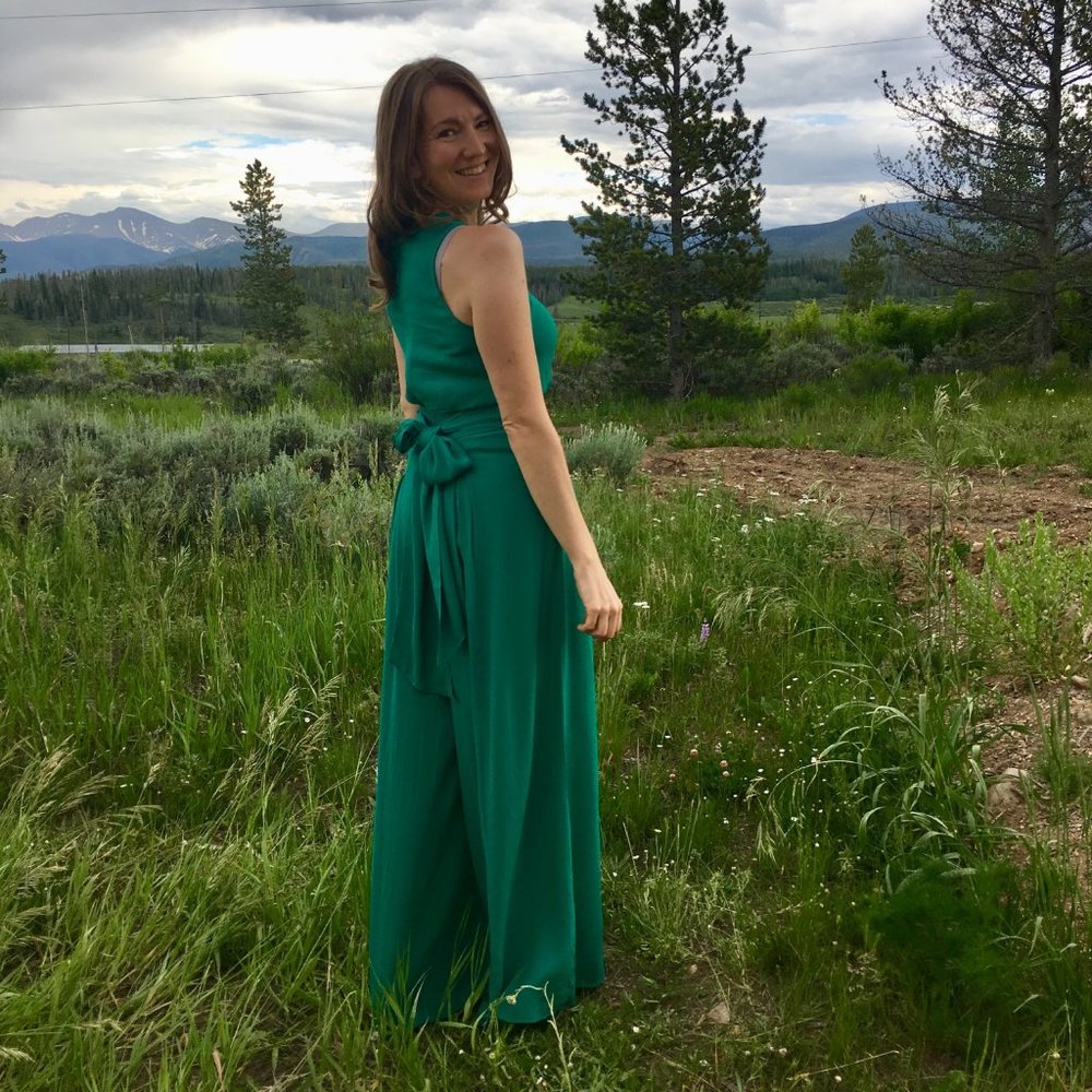 Soloiste Pleated Wide-leg Jumpsuit, Green